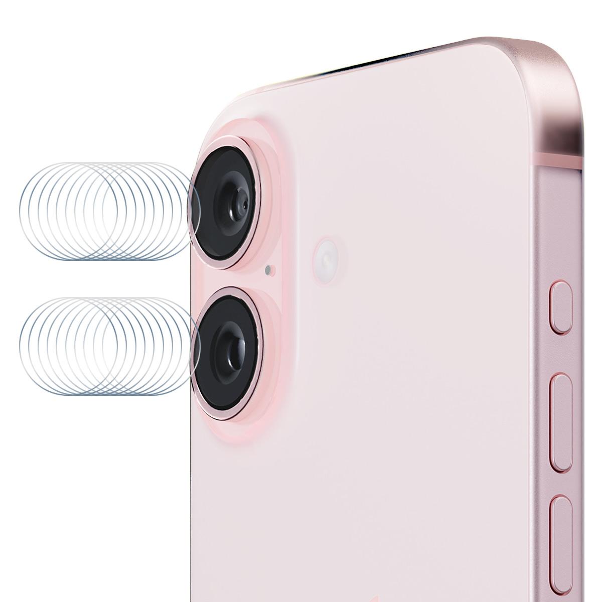 

ENKAY HAT PRINCE 10 Group/Set For iPhone 16/16 Plus 0.2mm 9H High Aluminum-Silicon Glass Back Camera Lens Protector Film (2Pcs/Group) Type A