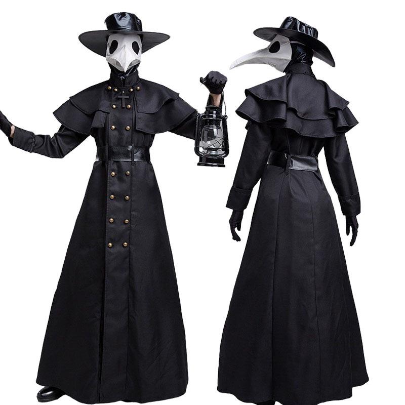 Costume da Medico della Peste Steampunk Corvo per Halloween con Becco Lungo