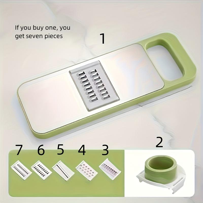 

Stainless Steel Multi-Function Vegetable Slicer And Grater Set with Interchangeable Blades, Manual Kitchen Gadget Tool Kit