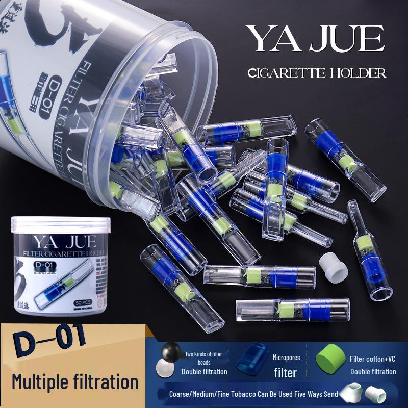 Yajue Men's Health Triple-Use Cigarette Filter D01 - Five-Layer Filtration for Coarse, Medium, and Fine Smoking.