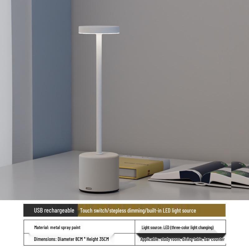 Rechargeable LED Touch Desk Lamp with Custom Acrylic Night Light