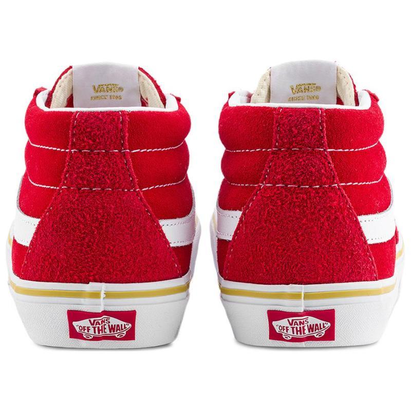 Vans SK8 MID Top Skateboard Shoes Unisex Red White Sneakers VN000BWEJV6