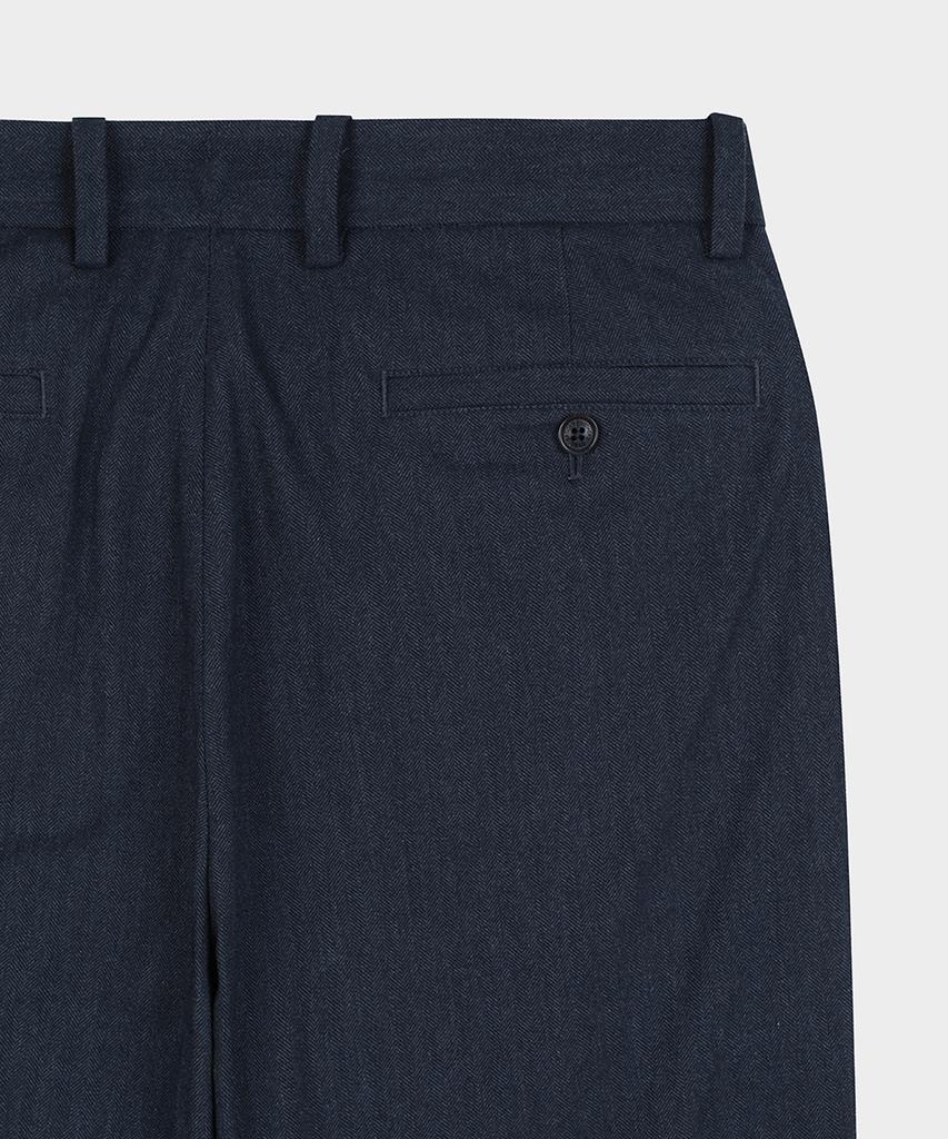 BROOKS BROTHERS Regular Fit Herringbone Flannel Pants (Navy) (Bbpcmf4761Qef)