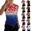 Women's Fashion Round Neck Independence Day Print Sleeveless Vest Top