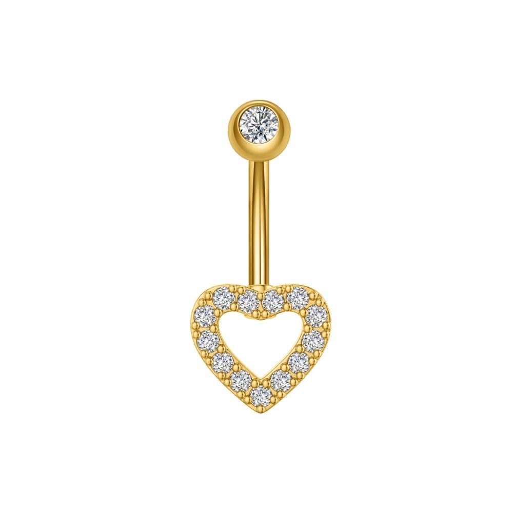 Elegant Gem Navel Piercing Copper Shiny Body Jewelry Crystal Ball Belly Button Rings  Accessories