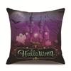 Halloween Linen Pillow Cover Printed Pillow Cover