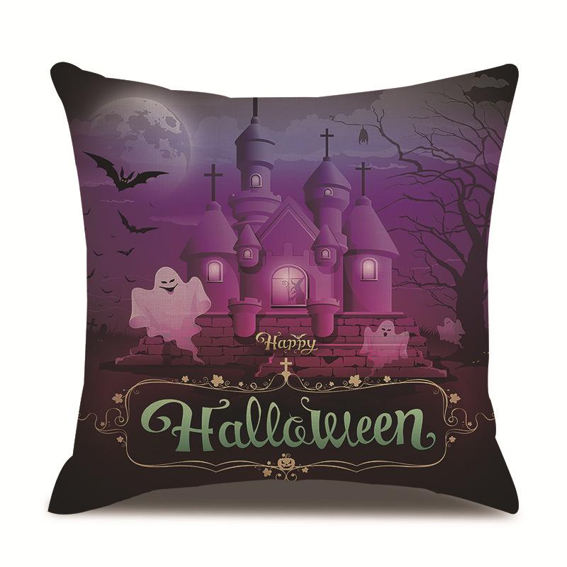 Halloween Linen Pillow Cover Printed Pillow Cover