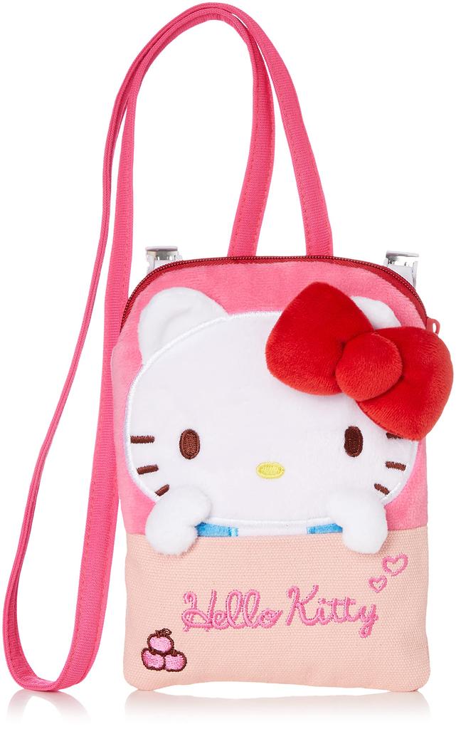 Marushin Mascot Pocket Hello Kitty and Hyokotto Kitty Kindergarten and Preschool Entry Perfect for and Elementary Product 3065014600 Pouch, Character,