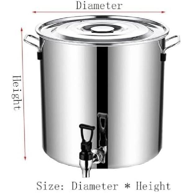 Stainless Steel Stock Pot - Stock Pot With Spigot, Round Stock Pot With Soft-Touch Handles, Stainless Steel Soup Stockpot Composite Bottom 5-90L Wine