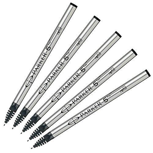 Parker [5-Pack] Black Refills (F Nib) for 5th Technology Pens (Ingenuity) [S1162712]