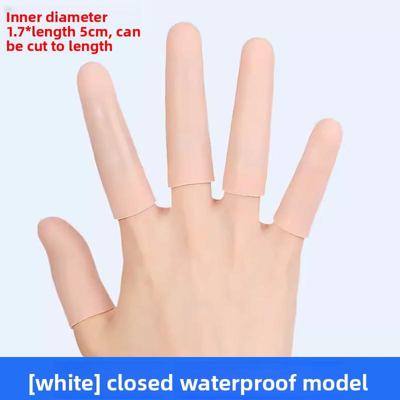 

4/2pcs silicone finger protective sleeve anti-chapped moisturizing finger sleeve injury writing anti-wear and antifreeze finger sleeve 2pcs бежевий