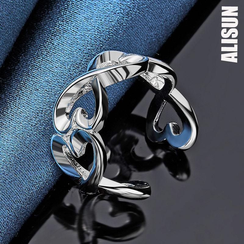 925 Sterling Silber Doppel Linie frauen Ring Mode Hochzeit Schmuck