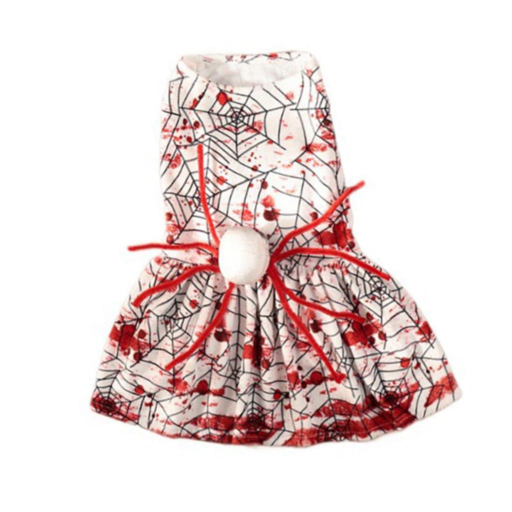 Scary Bloodstained Halloween Outfit for Pets Comfortable Bloody Dress Festival Holiday Dog Spider Costume Party Outfit