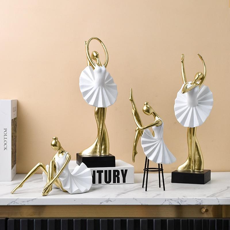 Simple and Creative Abstract Figure Ballet Resin Handicraft for Living Room Bookcase Decoration and Art Piece