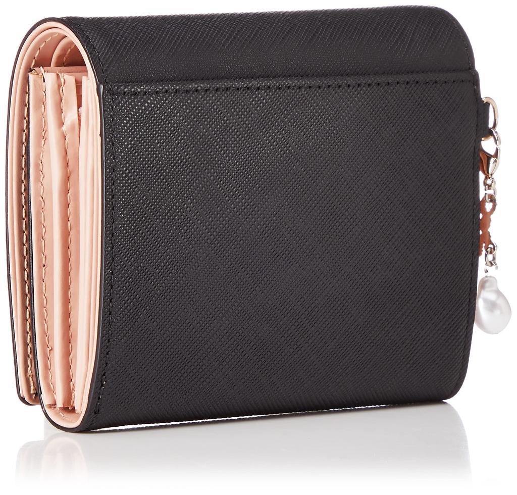 Jill Stuart Women's Gloria L-shaped Zipper Folding Wallet with Ribbon Motif, Cowhide Leather, JSLW3AS2