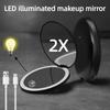 Foldable LED Magnifying Makeup Mirror - 2x, 5x, 10x