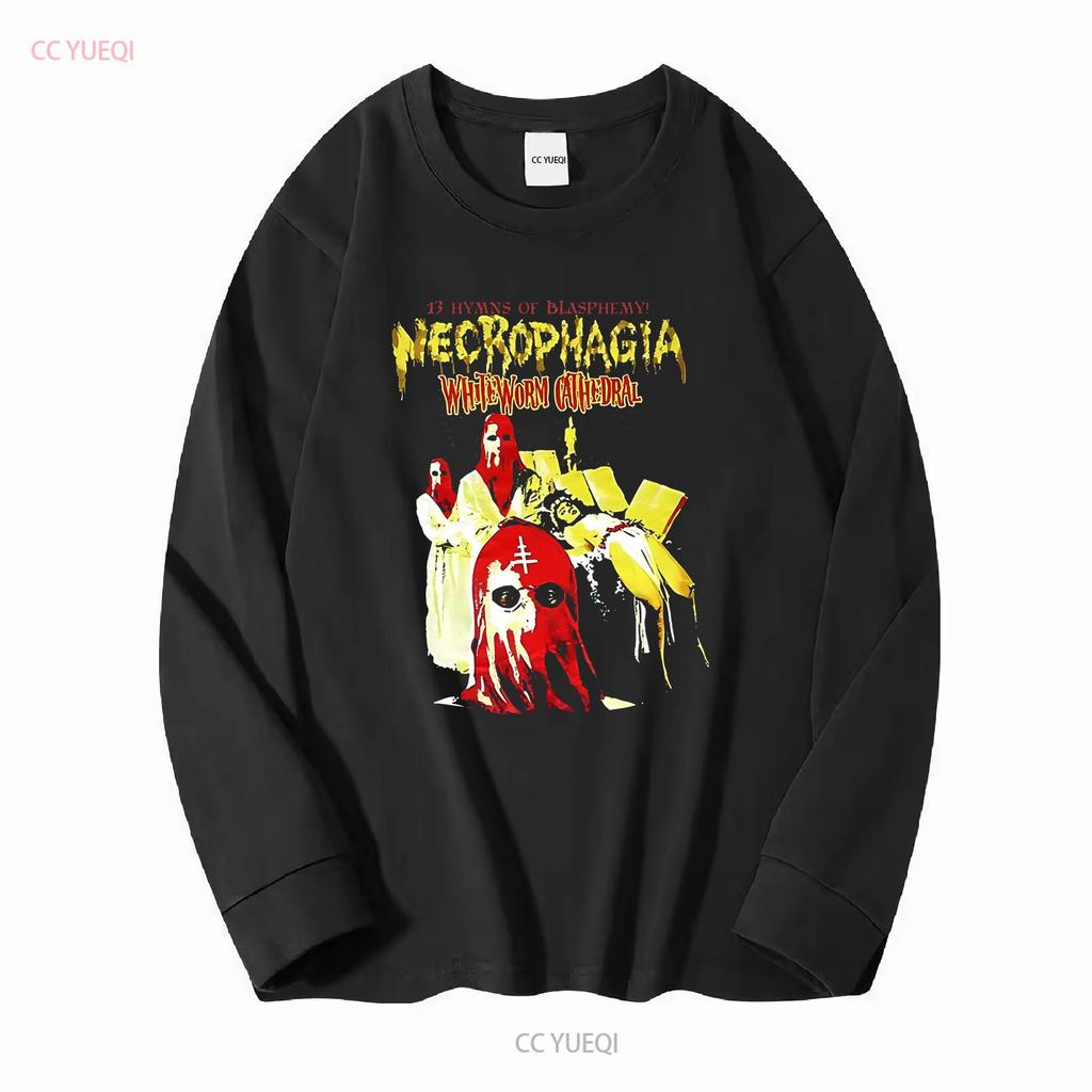 Necrophagia Occult Necro Tour Černé Všechny Velikosti Tričko Dárek VC1636 Dlouhý nebo Krátký Rukáv Vintage Vyprané Unisex Pružné