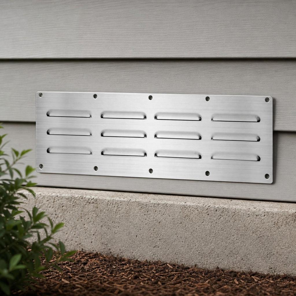Horizontal Slat Ventilation Panel Surface-Mount for Built-in Barbecue Enclosures