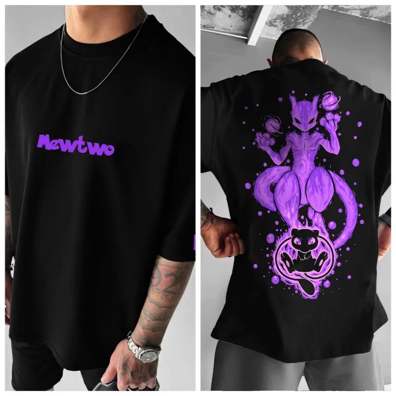 Pokémon Anime 2025 Summer Men's Harajuku T-Shirt Streetwear Cool Printed Loose Fit Casual Outdoor Short Sleeve Parent Child Top