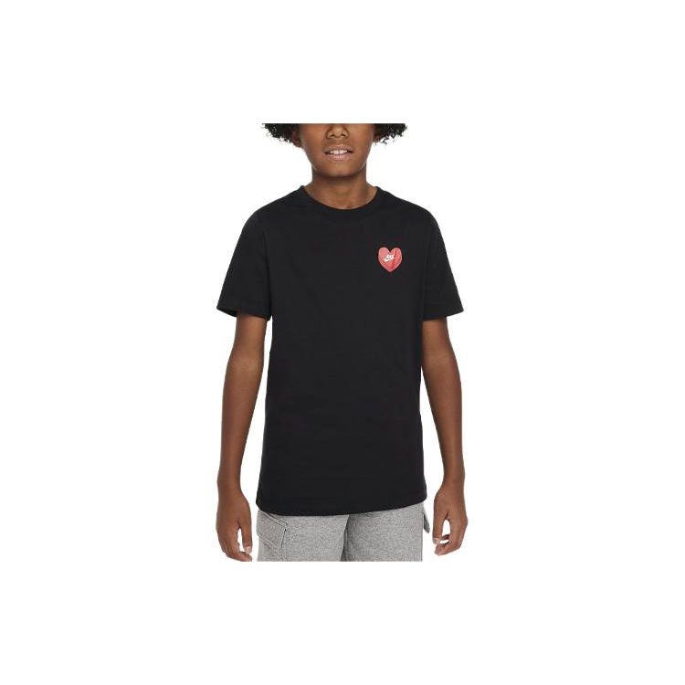 

Nike Спортивная одежда с принтом букв, круглым вырезом, вязаная, с коротким рукавом, детские топы, черная FN9639010 S