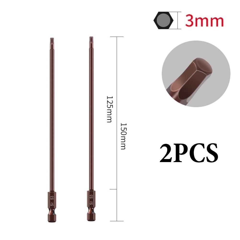 

2PCS 150mm H1.5-H6 Alloy-Steel Magnetic Hex Head Screwdriver Bits Screw Driver Household Replacement Power Tool Spare Part