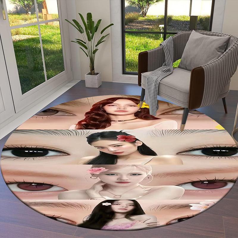 Blackpink Round Area Rug,Carpet Rug for Living Room Bedroom Sofa Playroom Decor,Non-slip Floor Mat