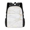 White And Gold Marbl Backpack Hot Sale Daypack Large Capacity Children BookBag School Bag Shoulder Bags for Men Women