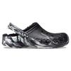 Crocs Eva Comfortable Warm Marble Pattern Clogs Unisex Clogs Black White 208333-0C4