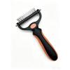 Professional Ergonomic Pet Hair Remover Brush Double-Sided Steel Undercoat Dematting Rake & Deshedding Tool for Dogs & Cats