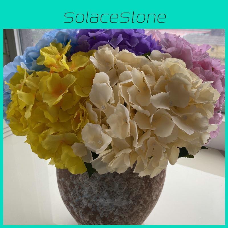 Realistic Head 5 Hydrangea Artificial Silk Flower For Wedding Party Home Decor