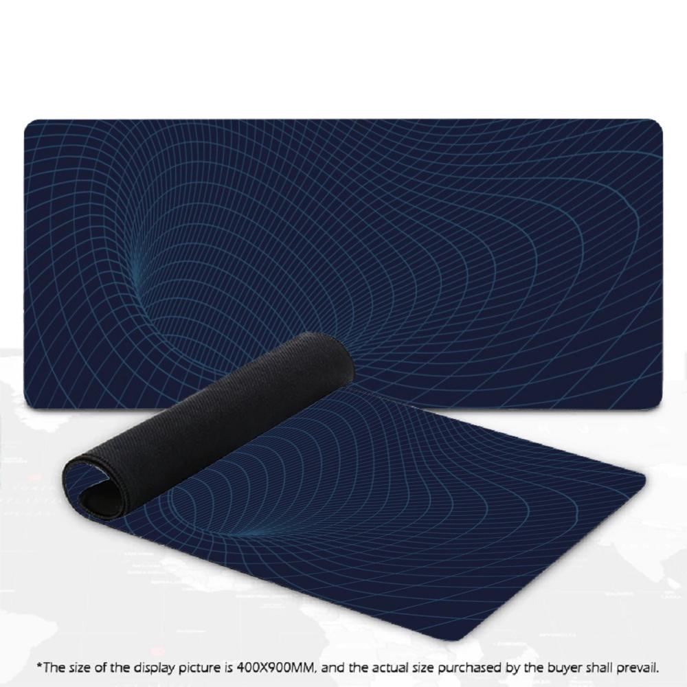 XXL 3D Vortex Wireframe Mouse Pad Geometric Tunnel Grid Abstract Art Deskmat Non-Slip Rubber Keyboard Mat Gaming Table Mousepad