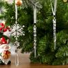 10pc Christmas Decoration Items: Christmas Ice Lollies, Transparent Snowflakes, Ice Prisms, Acrylic Fake Ice Cones