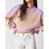 European and American Fashion Round Neck Loose Pullover Knit Sweater Round Neck Neck Loose Knit Sweater