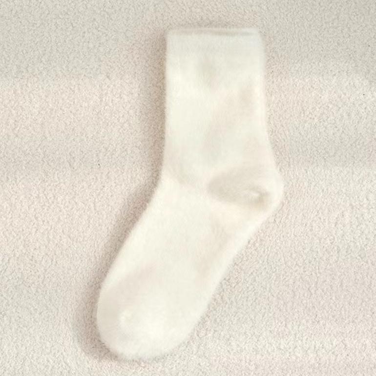 

Женские осенние и зимние теплые носки-трубы из норки, плюшевые носки для сна, носки до середины голени 1Pair бежевый