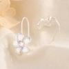 S925 Silver Diamond Flower Stud Earrings For Women Lightweight Niche High End Elegant Jewelry