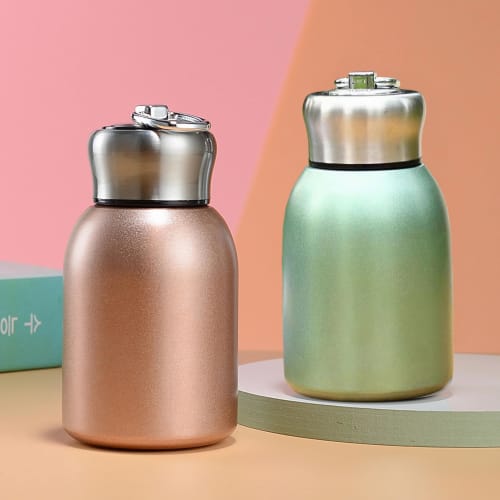 Rust-Resistant, High-Quality Stainless Steel: MYEEDA 300ml Water Bottle, Stylish Thermos, Insulated, Easy To Clean, Lightweight, Small, Leak-Proof, Mi