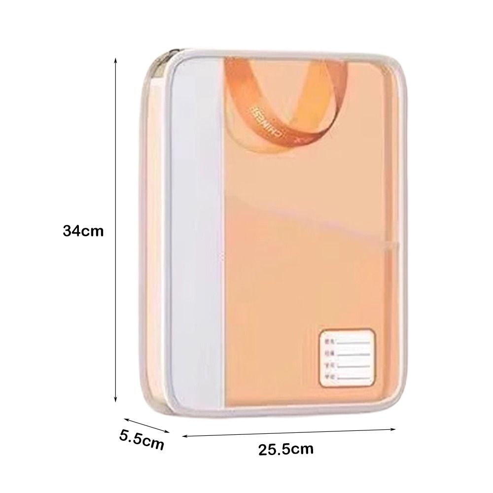 Hand-held Transparent Document Bag Double Handed Subject Classification Bag School Organization