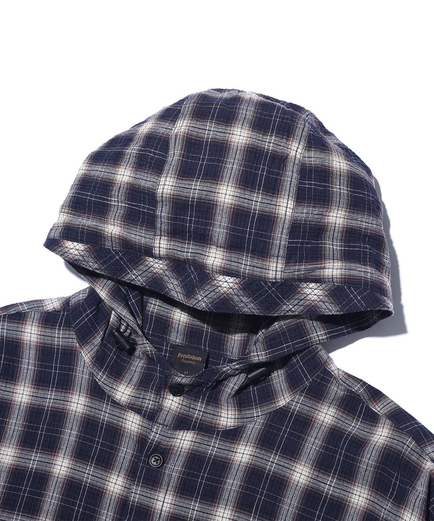 Pendulum Oversized Check Hoodie Shirt Lq2Yu329_Navy