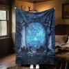1pc Magic Forest Gate  - Throw Blanket, Soft, Flannel Blankets, Living Room,  All Seasons Use-1021091