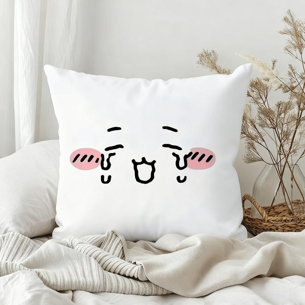 Cute Fun Pillow Case Bedroom Sofa Living Room Backrest Decoration Square UUsagiS Face Cushion Nap Time