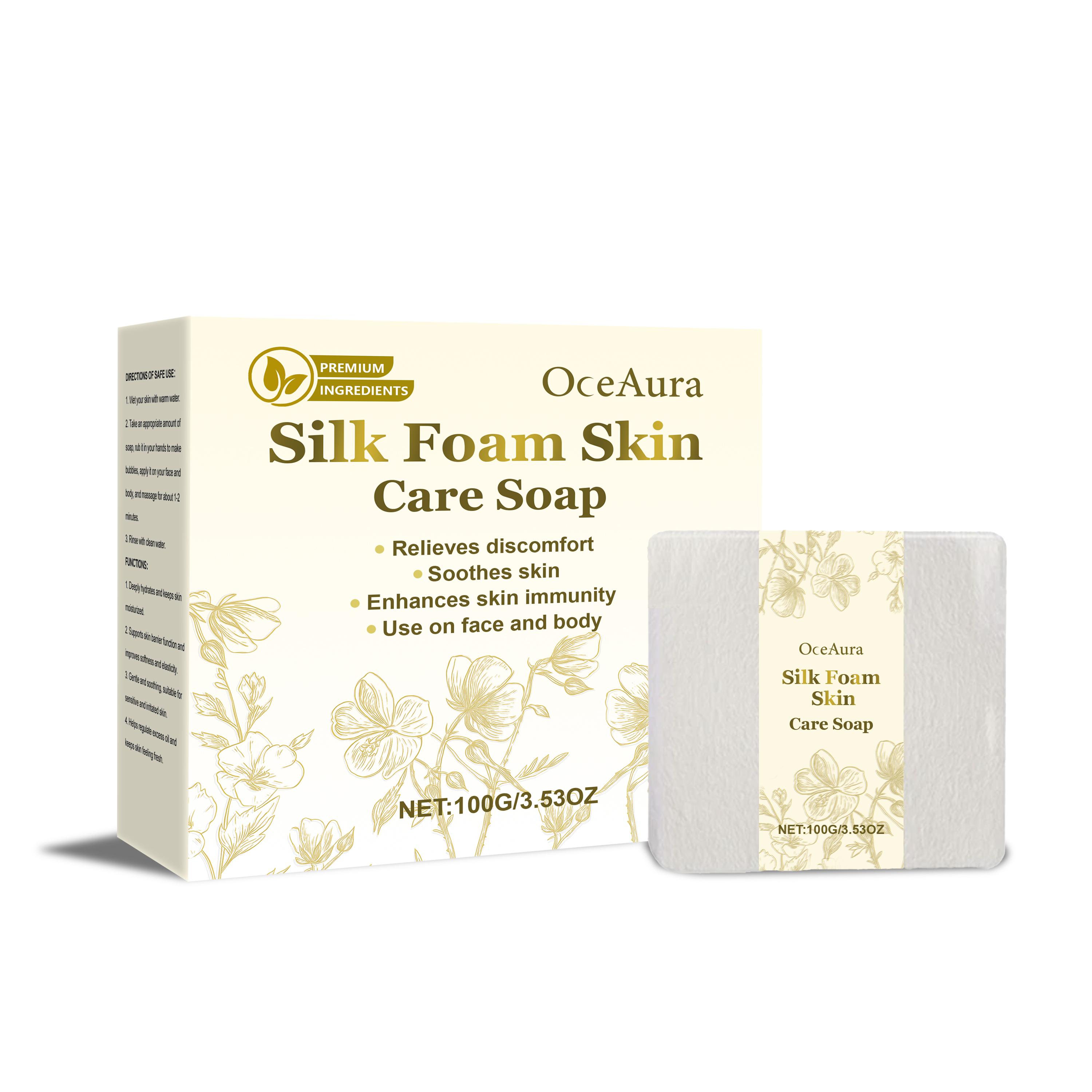 

Silk Foam Cleansing Soap - 100g Gentle Cleansing, Oil Control, Hydrating & Nourishing, Suitable for Face & Body 100g