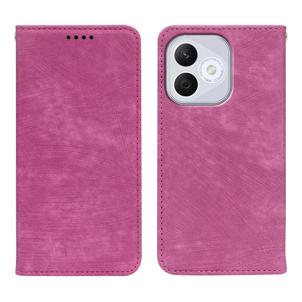 For Honor 400 Lite 5G Case Strong Magnetic Leather Wallet Phone Cover with Striped Texture