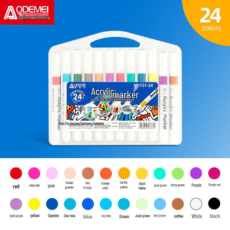 Morning MG Waterproof Acrylic Markers: 12, 24, 36, 48 Color Sets for Hand-Painted Art and Graffiti.