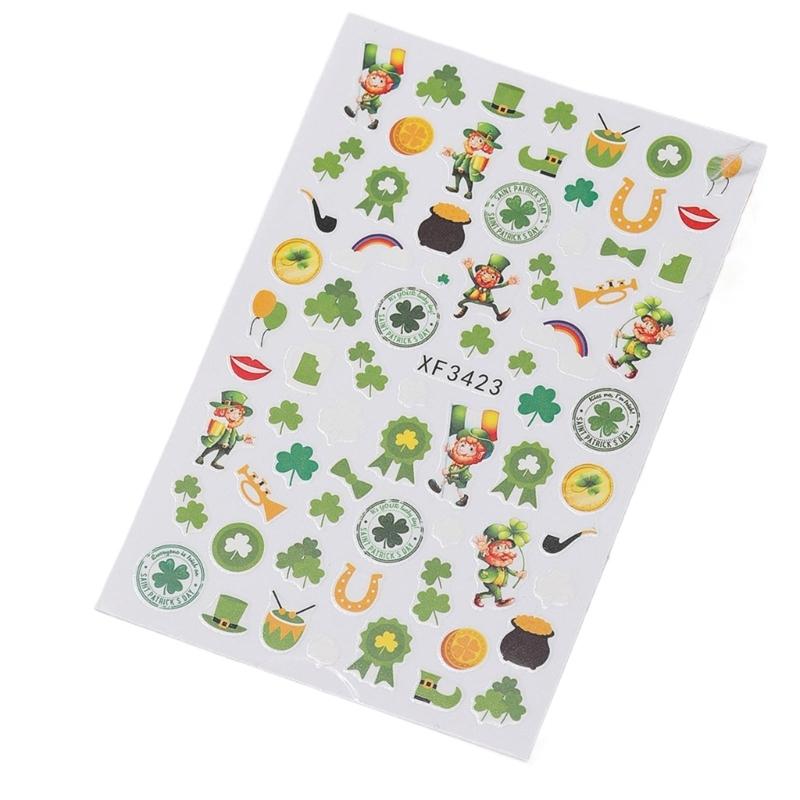 

Saint Patrick’s Day Nail Sticker Adhesive Nail Decals Shamrock Nails Art Stickers Nails Art Decorations for Party
