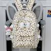 Schultasche Damen College-Stil Rucksack mit großem Fassungsvermögen 1011 neu Mittelschule Oberschule Einfach vielseitig Leopardenmuster Niedlicher Rucksack