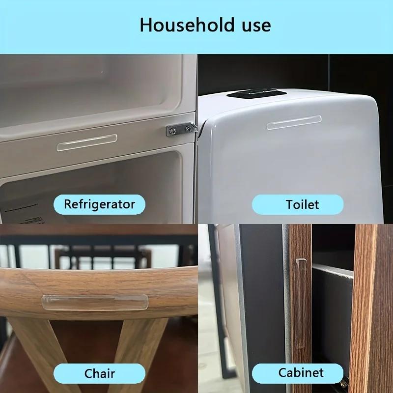 10pcs Clear Silicone Door Anti-Collision Pads, 6.3cm x 0.99cm - Transparent, Flexible Sealing Strips for Quieter Door Operation