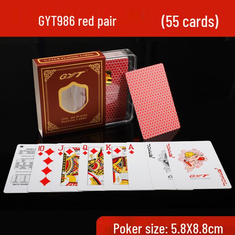 Jin Yi GYT Strapazierfähige PVC Bridge Spielkarten - Beidseitige matte Oberfläche, Knickfest, Abwaschbar, Verdickt und Verschleißfest