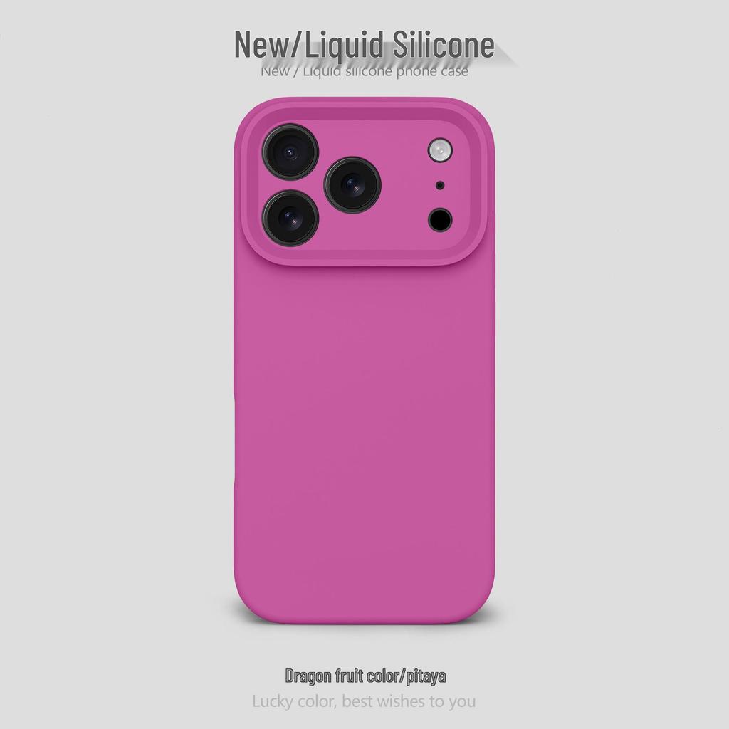 Liquid Silicone Airbag Drop-Proof Phone Case for Apple 17Promax - Solid Color, Fine Hole Design for Women