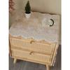 1pc French Vintage Lace Table Runner, White Embroidered Bedside Cabinet Cover