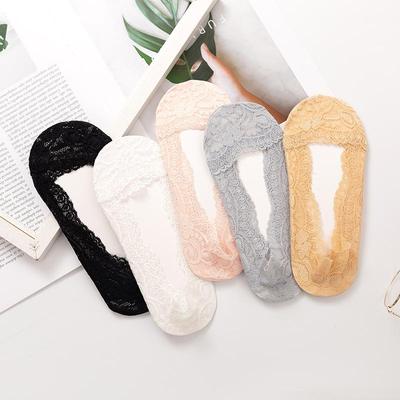 Women's Non-Slip Low Cut Ice Silk Lace Socks